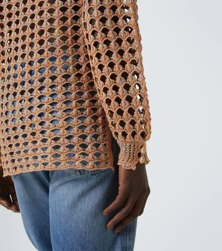 Valentino Open-knit linen and cotton sweater 6