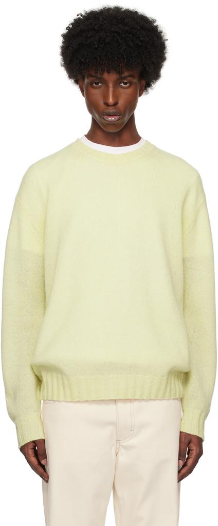 Yellow Shetland Wool Cashmere Knit Sweater – On Sale Now with Up