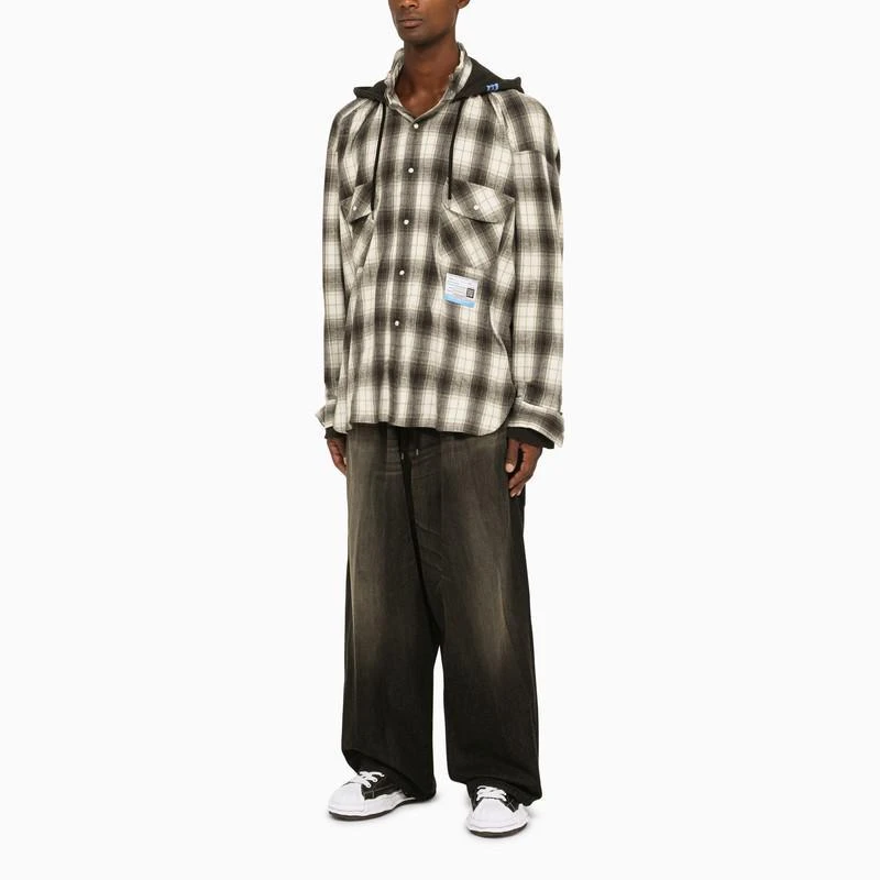 Maison MIHARA YASUHIRO Maison MIHARA YASUHIRO and grey checked flannel shirt 2