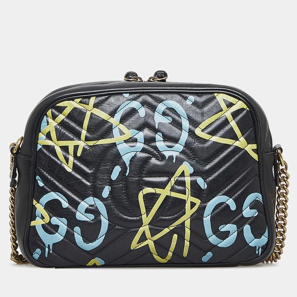 Gucci Gucci Black Leather Ghost GG Marmont Bag 3