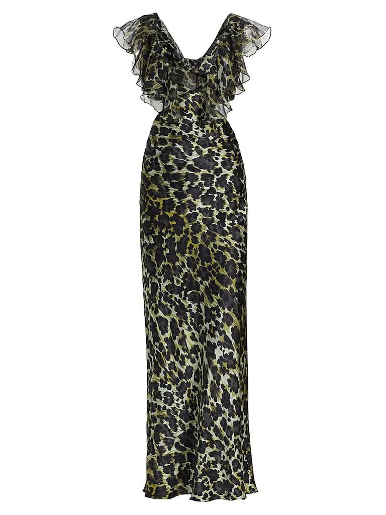 Adriana Iglesias Malia Leopard Silk Cut-Out Dress 1