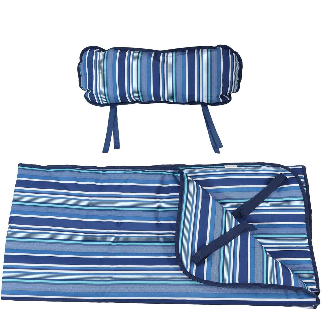 Sunnydaze Outdoor Weather-Resistant Polyester Quilted Hammock Cushion Pad and Hammock Pillow with Ties 6