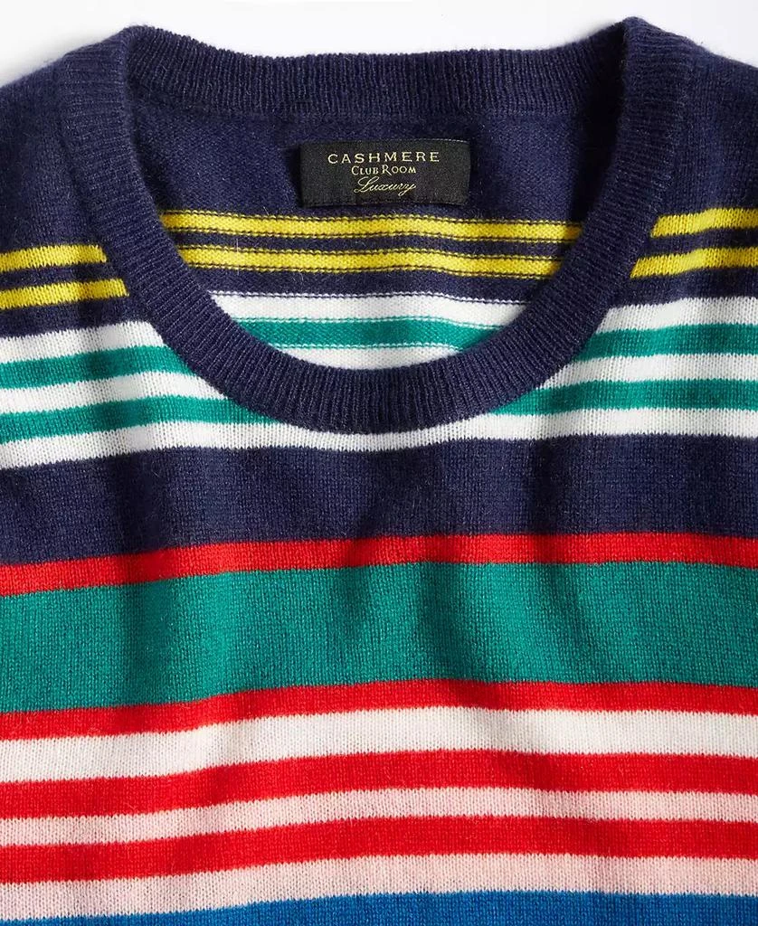 Club Room Men's Printed Stripe Cashmere Crewneck Sweater, Created for Macy's 5