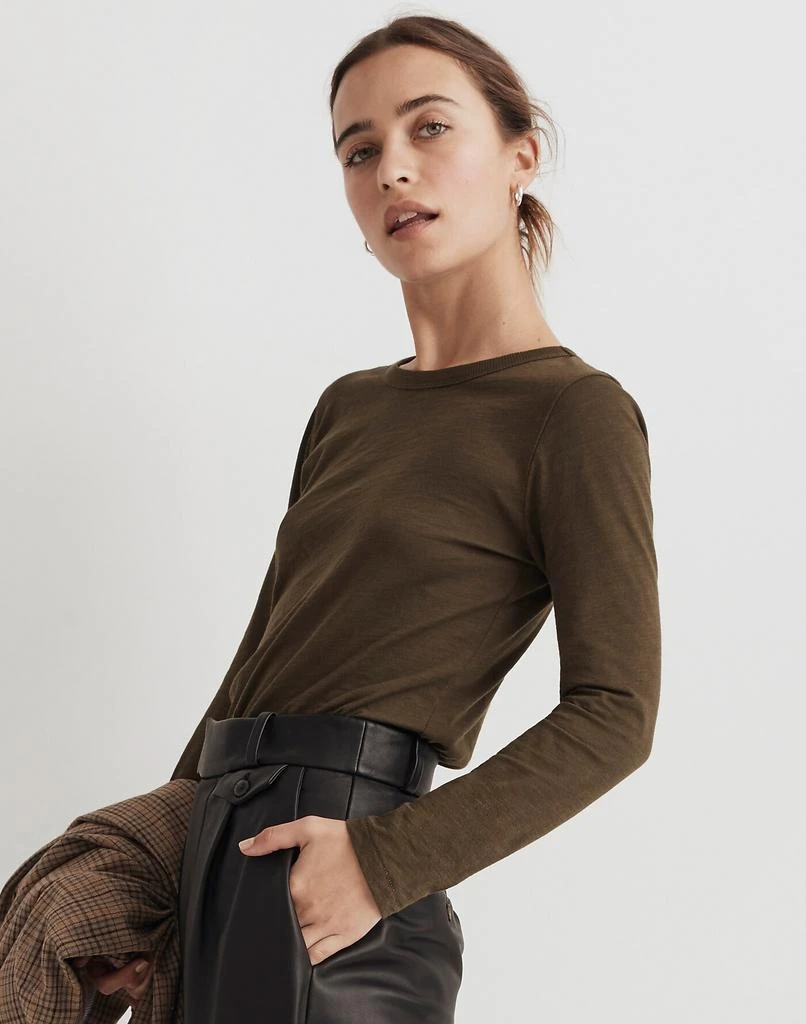 Madewell Whisper Cotton Rib-Crewneck Long-Sleeve Tee 3