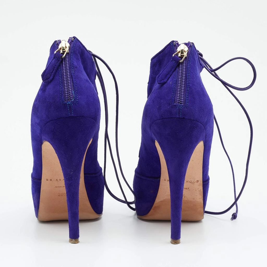 Brian Atwood Brian Atwood Purple Suede Lace up Booties Size 38.5 5