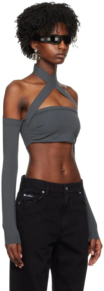 Dolce & Gabbana Gray Kim Kardashian Edition Off-The-Shoulder Top 2