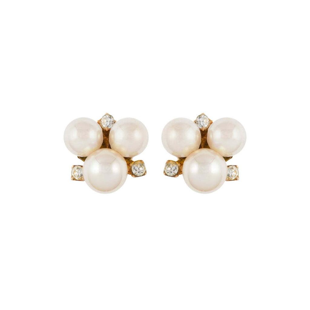 Susan Caplan Vintage 1980s vintage christian dior faux pearl clip-on earrings