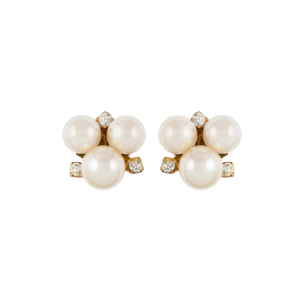 Susan Caplan Vintage 1980s vintage christian dior faux pearl clip-on earrings 1