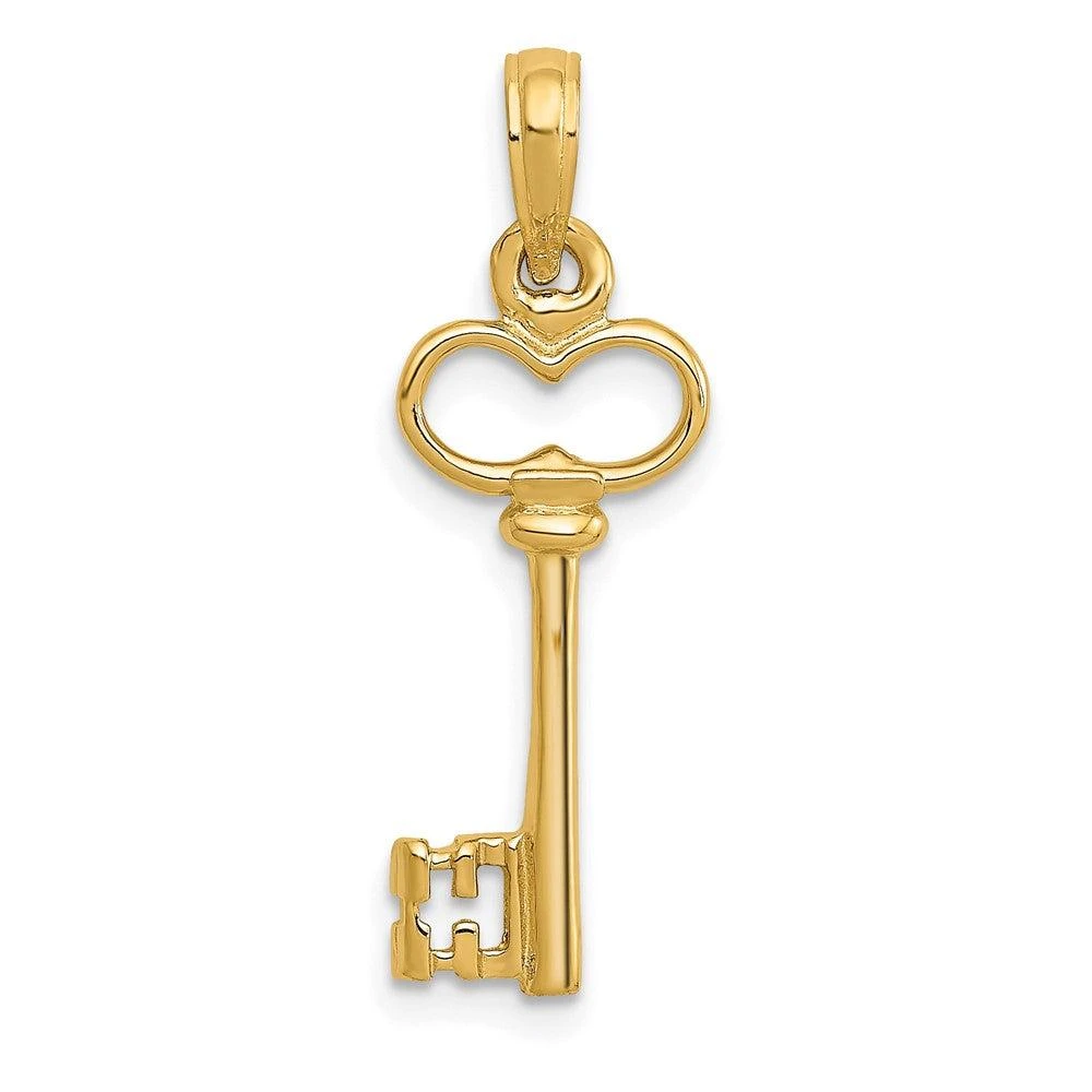 Diamond2Deal 10k Yellow Gold Polished 3-D Key Charm 4