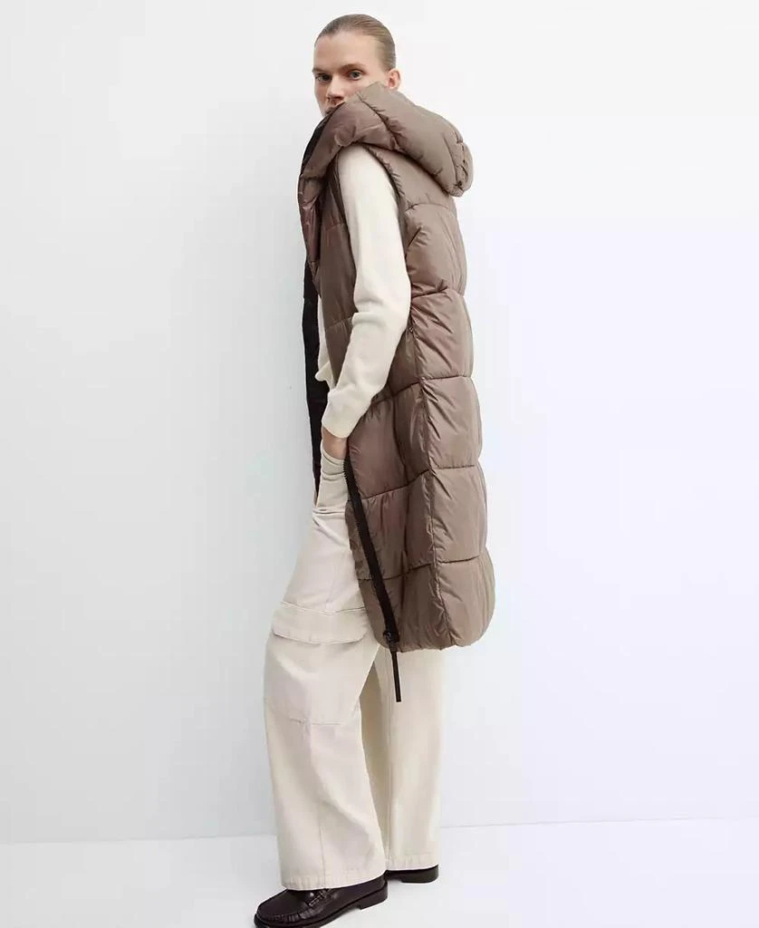 Mango Women's Long Quilted Vest 4