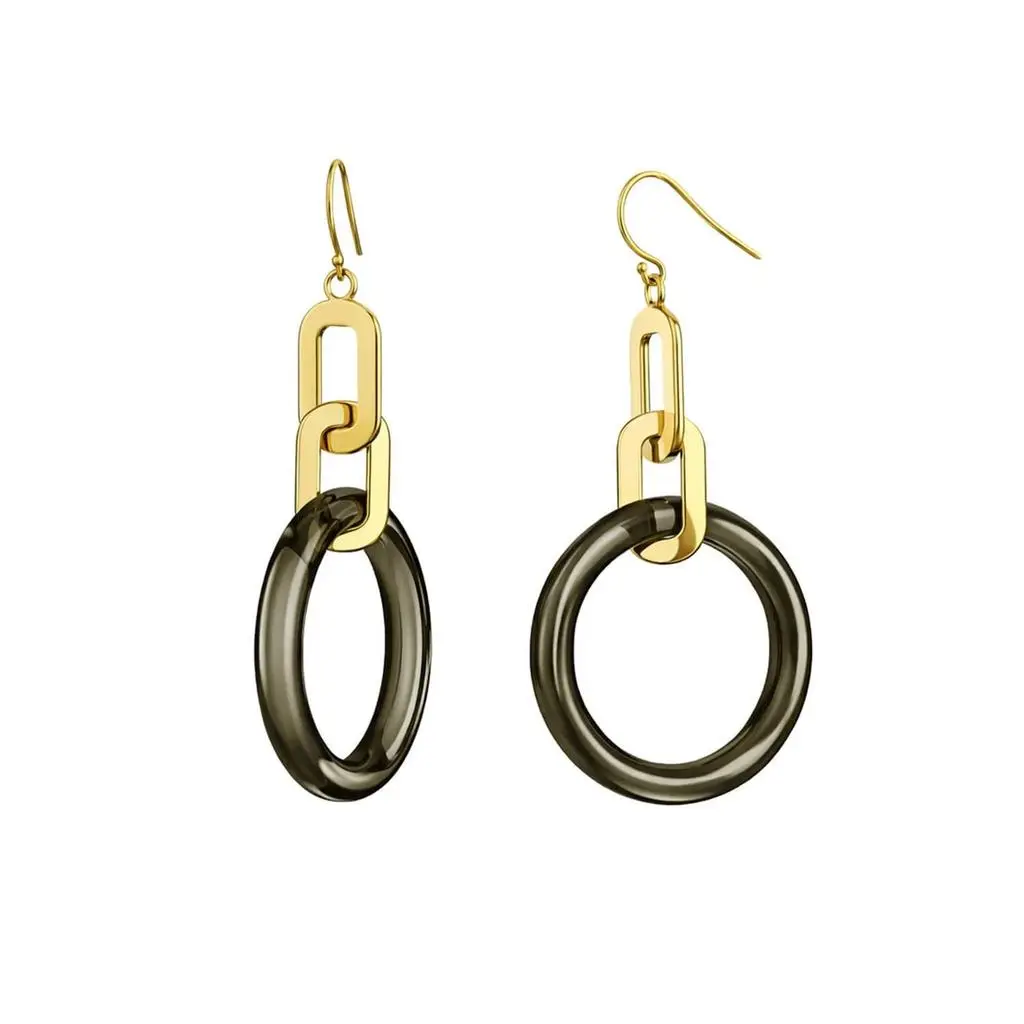 Gold & Honey Gold & Honey - Women's Link Drop Lucite Earrings