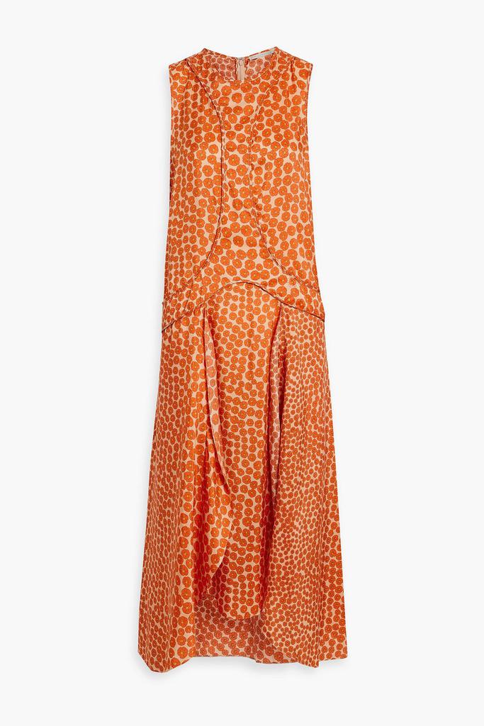 Stella McCartney Floral-print silk-satin midi dress