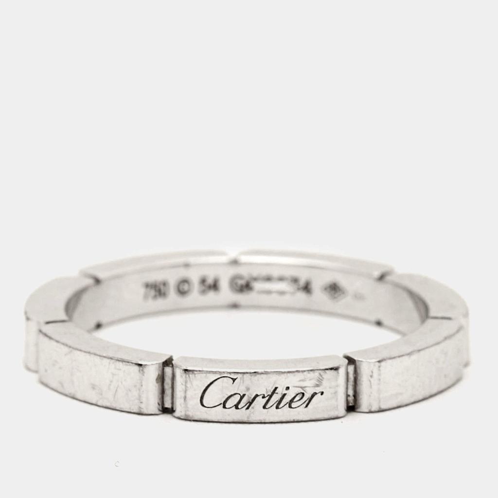 Cartier Cartier Mallion Panthere 18k White Gold Band Ring Size 54