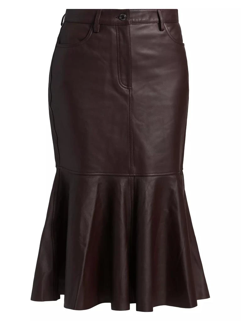Reiss Atelier Luella Leather Flounce Skirt 1