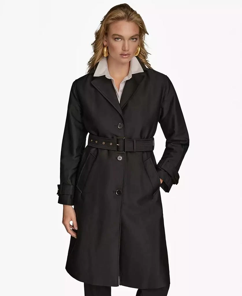 Donna Karan Women's Single-Breasted Belted Trench Coat Free
