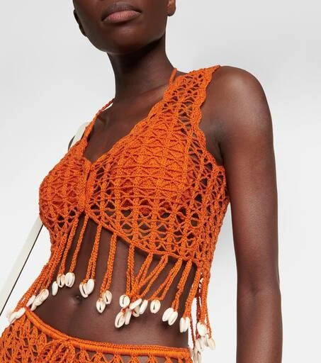 ANNA KOSTUROVA Embellished crochet crop top 4