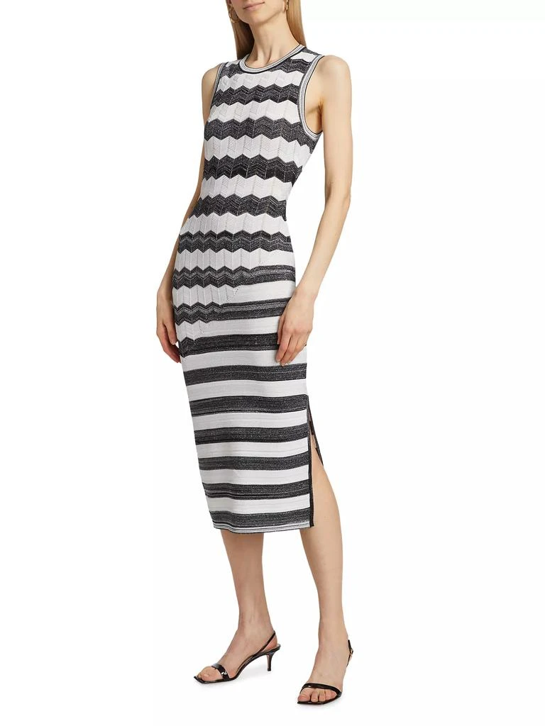 Milly Asymmetric Zig-Zag Knit Midi-Dress 3
