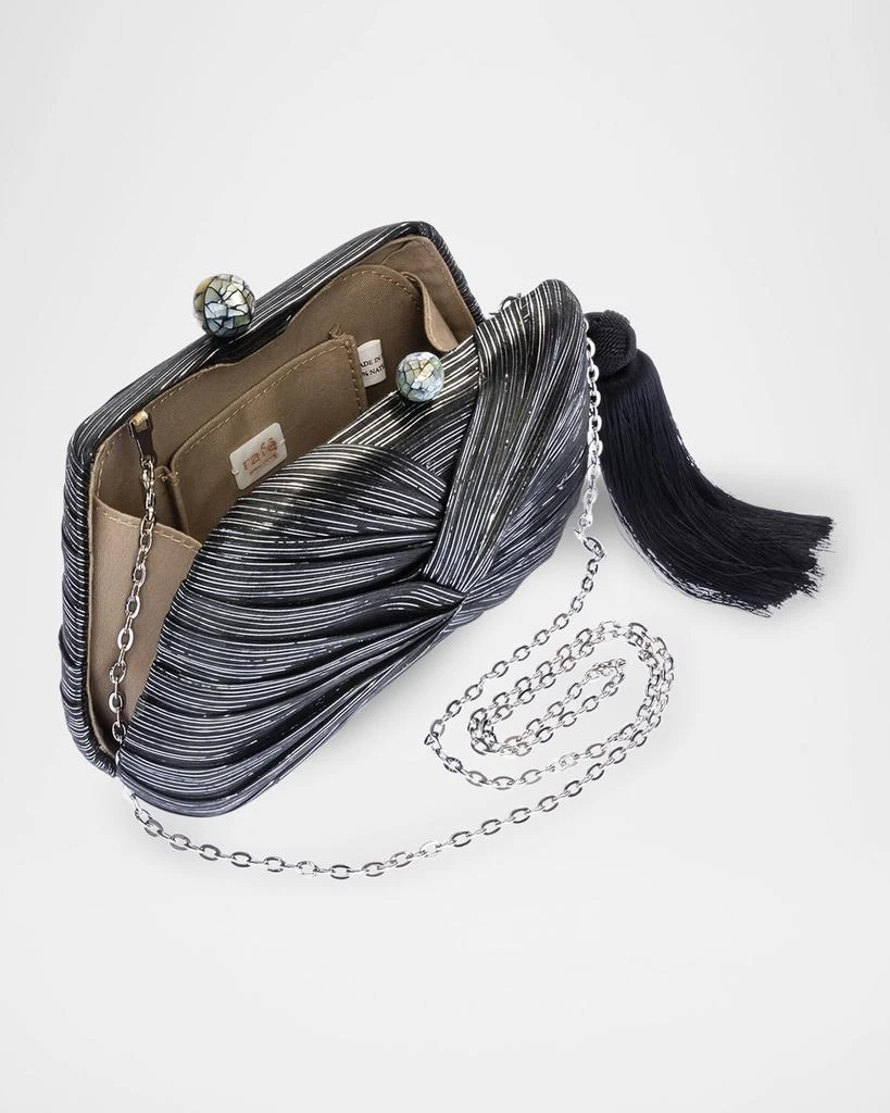 Rafe Rosie Twisted Metallic Straw Clutch Bag 5
