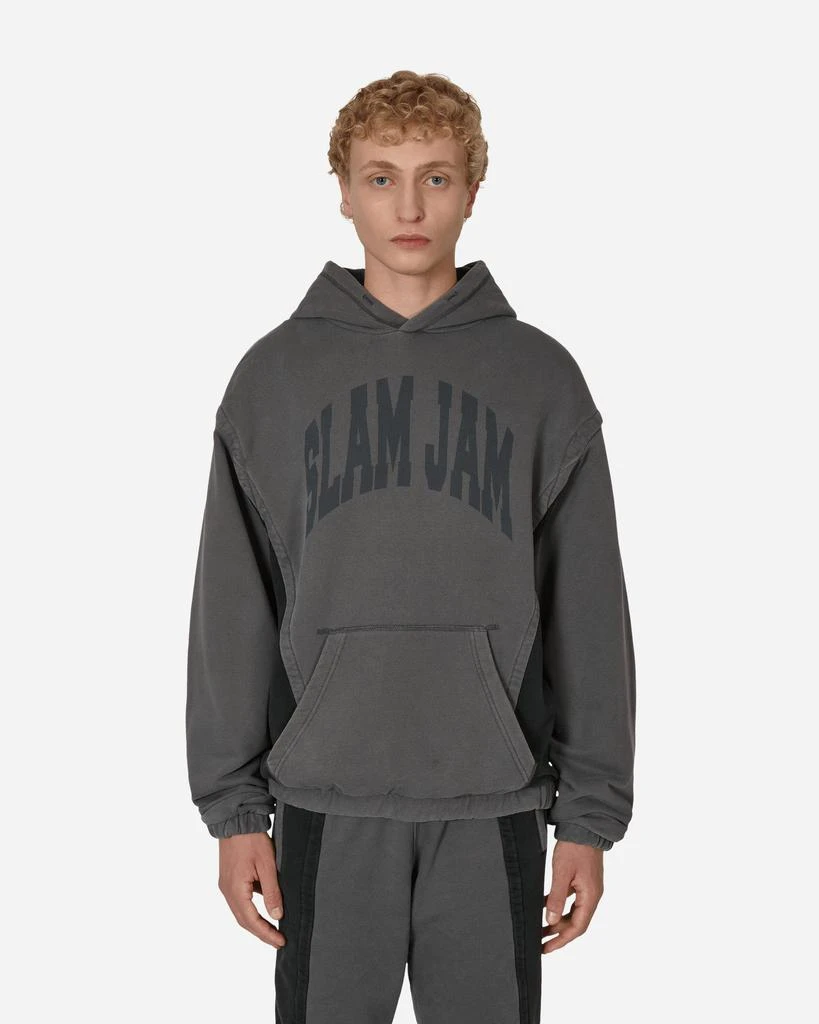 Slam Jam Panel Hooded Sweatshirt Grey / Black 1