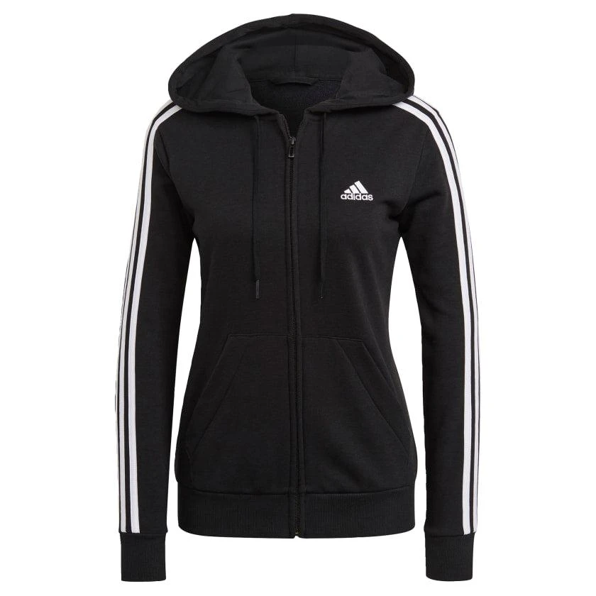 Adidas Women
s  Essentials French Terry 3-Stripes Full-Zip Hoodie 2