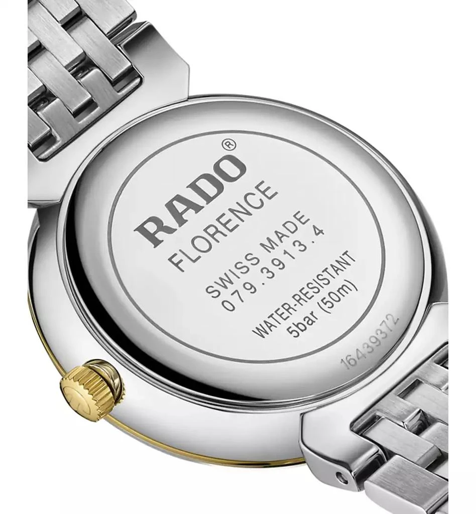 Rado Women's Swiss Florence Classic Diamond (1/20 ct. t.w.) Two-Tone Stainless Steel Bracelet Watch 30mm 2