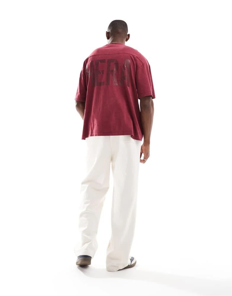 HERA Hera Mens washed graphic t-shirt in oxblood 3