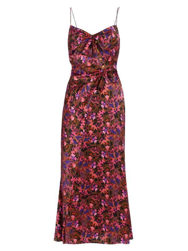 Saloni Penelope Silk Floral Midi-Dress 6