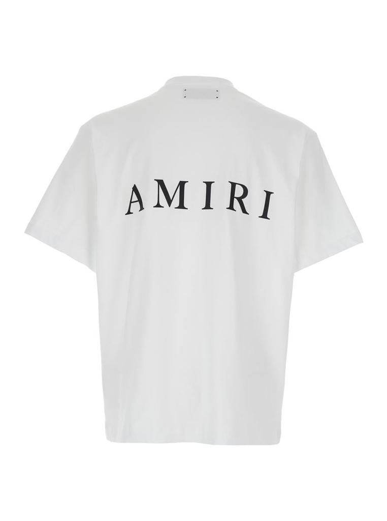 【関税&送料込】Amiri White Cotton T-Shirt With Logo Shop White Crewneck T-Shirt With Logo Print On The Front And
