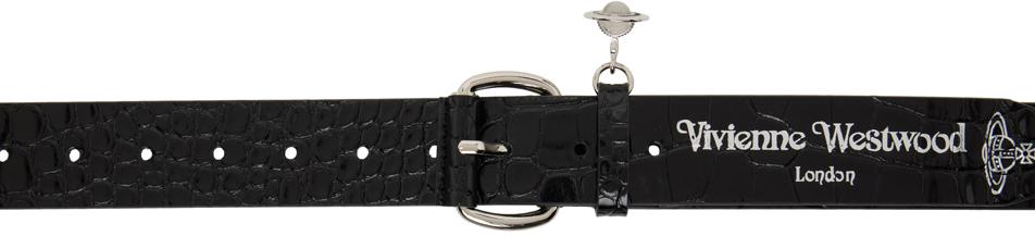 Vivienne Westwood Black Wide Alex Charm Belt