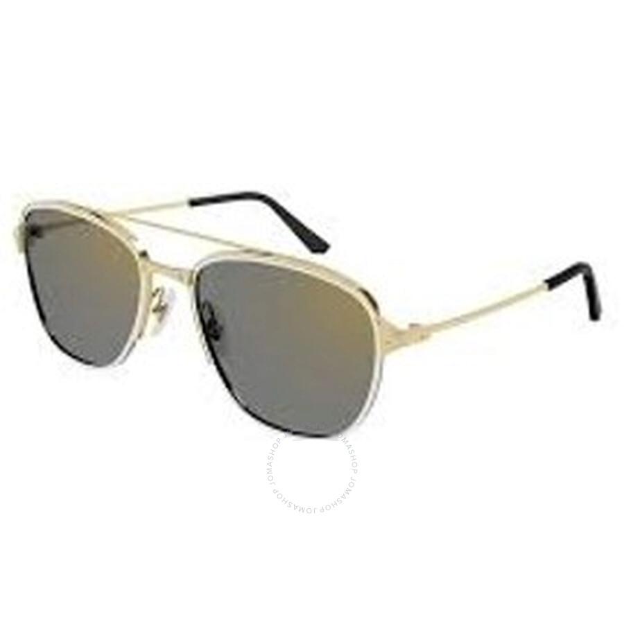 Cartier Polarized Grey Navigator Unisex Sunglasses CT0326S 003 57