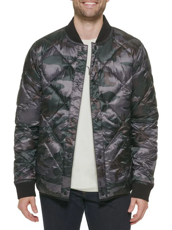 Calvin Klein Reversible Quilted Snap Front Bomber 6