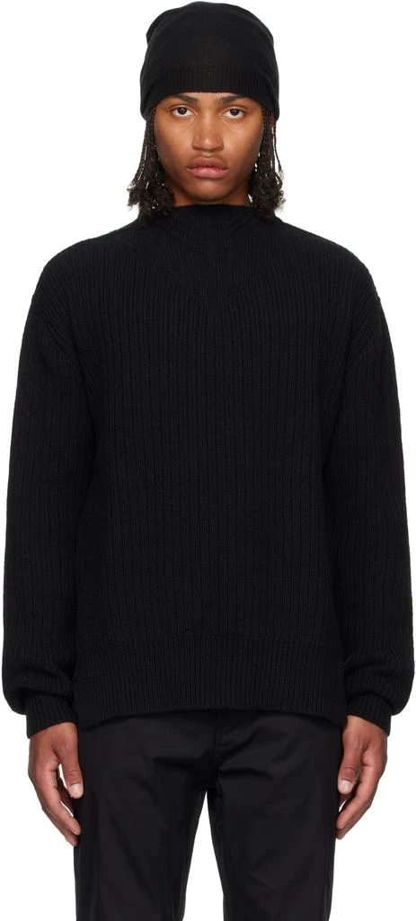 Rick Owens Black Concordians Fisherman Round Neck Sweater 1