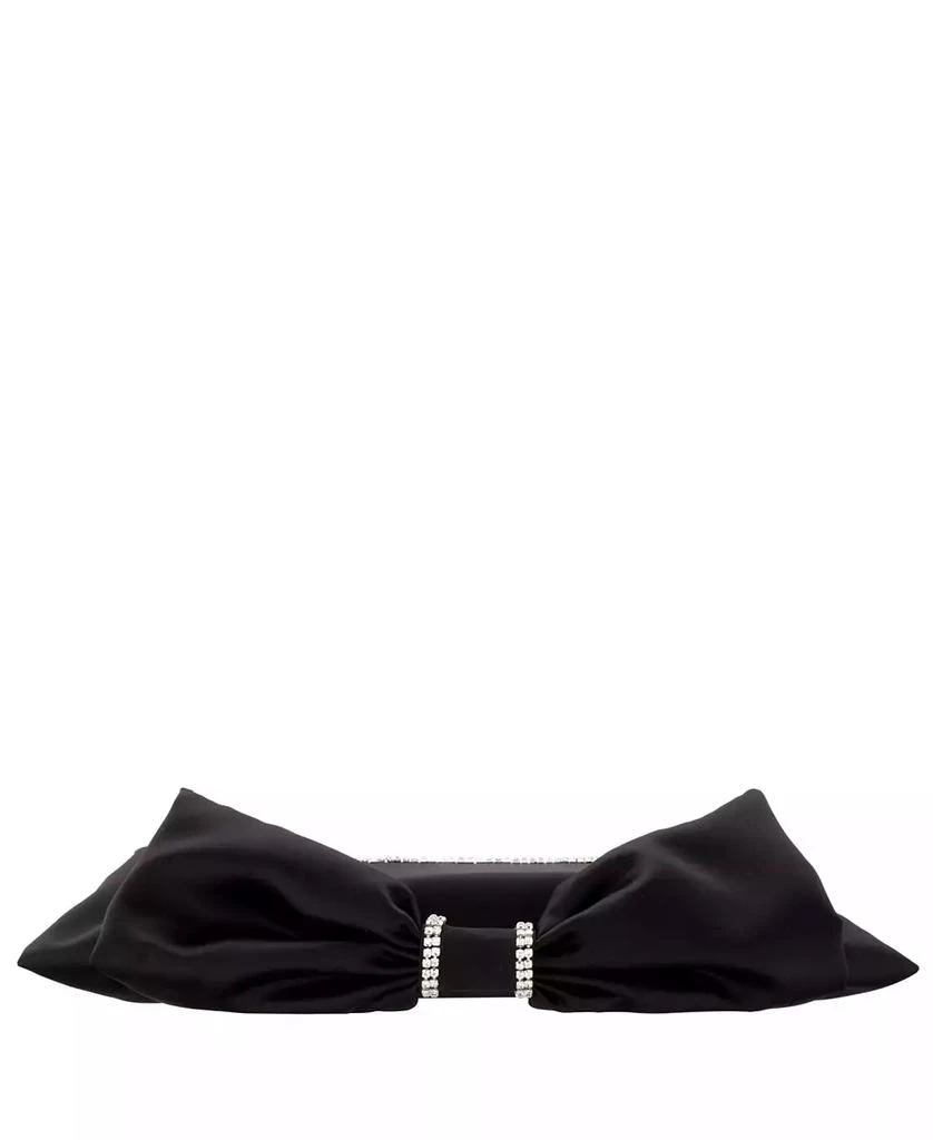 Nina Women's Crystal Trim Satin Bow Clutch Bag 5