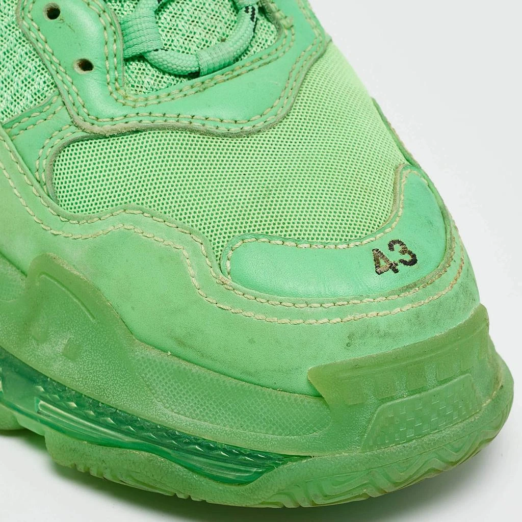 Balenciaga Balenciaga Green Faux Leather and Mesh Triple S Clear Sole Lace Up Sneakers Size 43 7