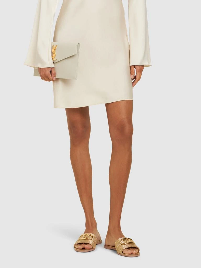 Valentino 5mm Vlogo Cotton & Leather Sandals 1