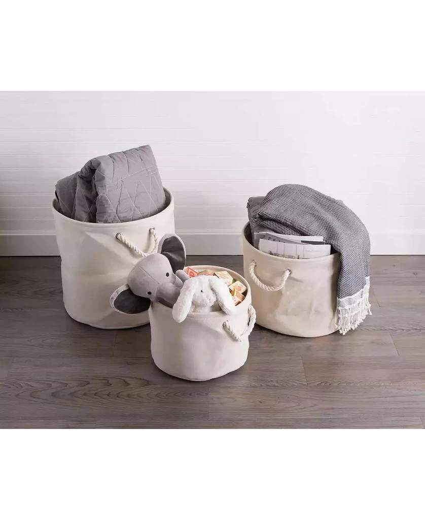 Design Imports Polyester Bin Variegated Round Large 7