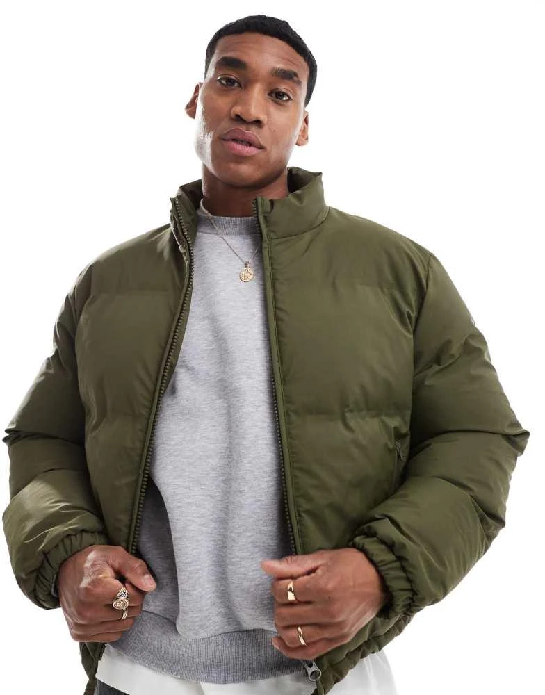 ASOS ASOS DESIGN cropped puffer jacket in green 1