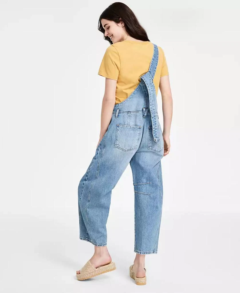 Lucky Brand Women's Cotton Denim Barrel-Leg Overalls 4