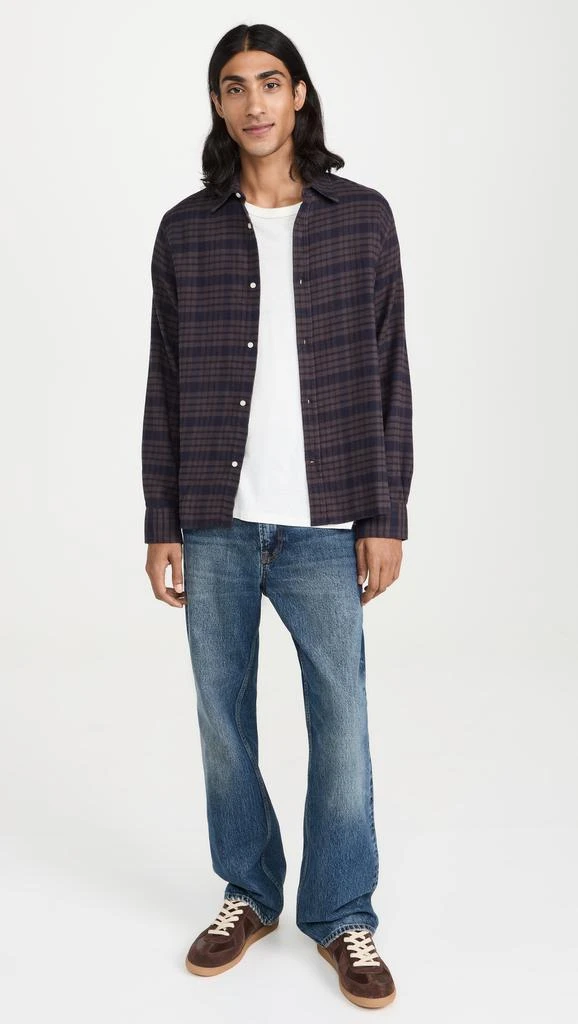 Officine Generale Alex Cotton Twill Check Shirt 4