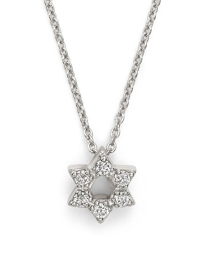 Roberto Coin 18K White Gold Star of David Pendant Necklace with Diamonds, 16"-18"