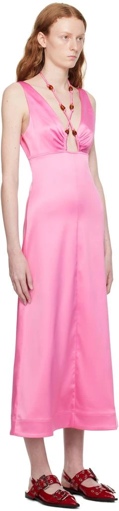 Ganni Pink Halter Midi Dress 2