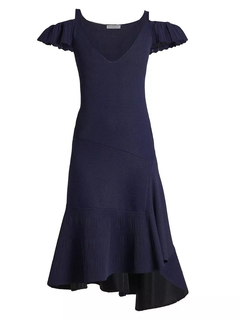 JW Anderson Cold-Shoulder Fishtail Midi-Dress 1