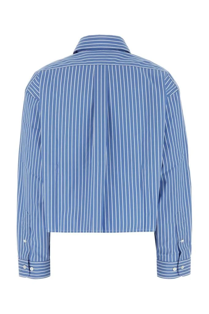 Miu Miu Miu Miu Logo-Embroidered Striped Button-Up Shirt 2