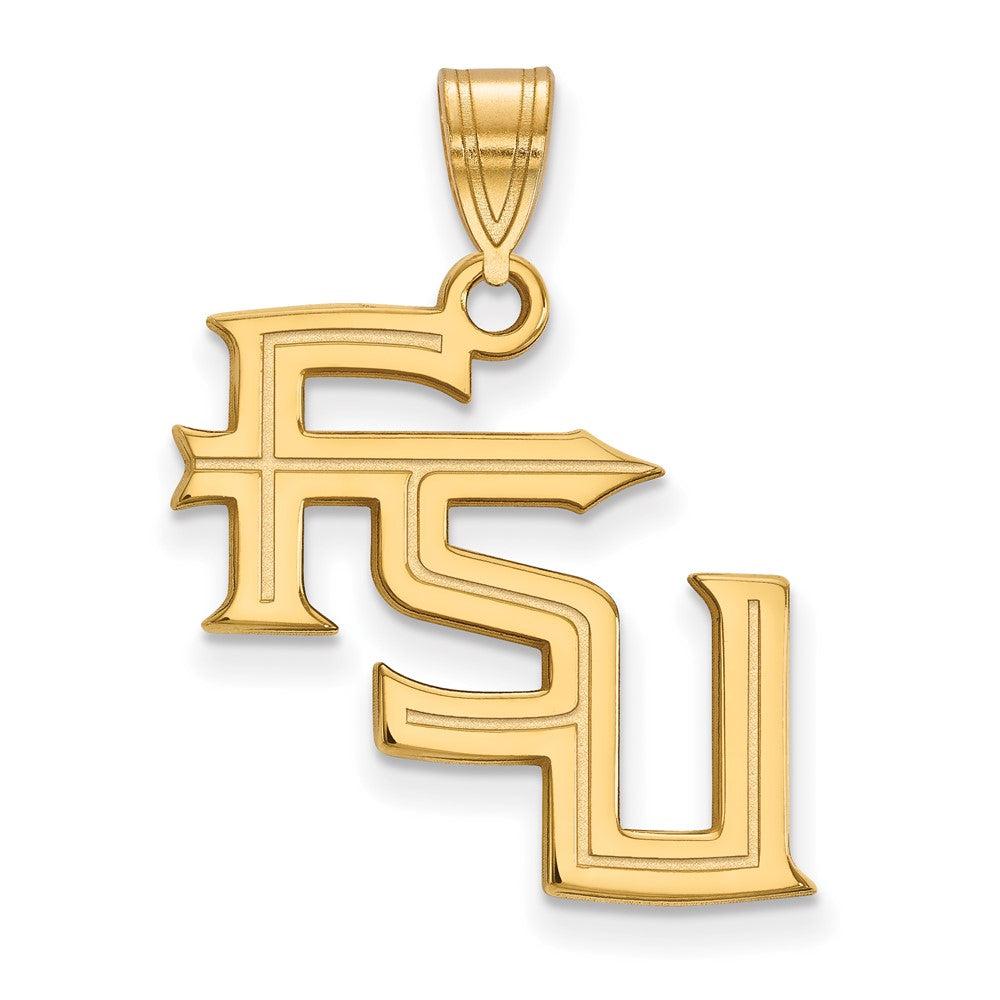 Diamond2Deal 10k Yellow Gold Gold Florida State University F-S-U Large Pendant