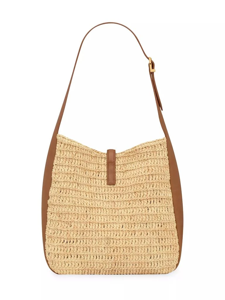 Yves Saint Laurent Le 5 À 7  Supple Small Shoulder Bag in Raffia and Leather 4