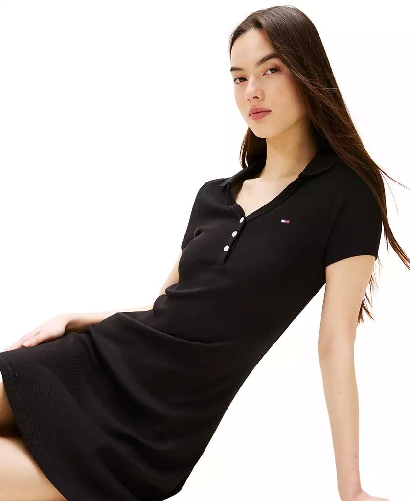Tommy Jeans Women's Fit & Flare Ribbed Polo Dress