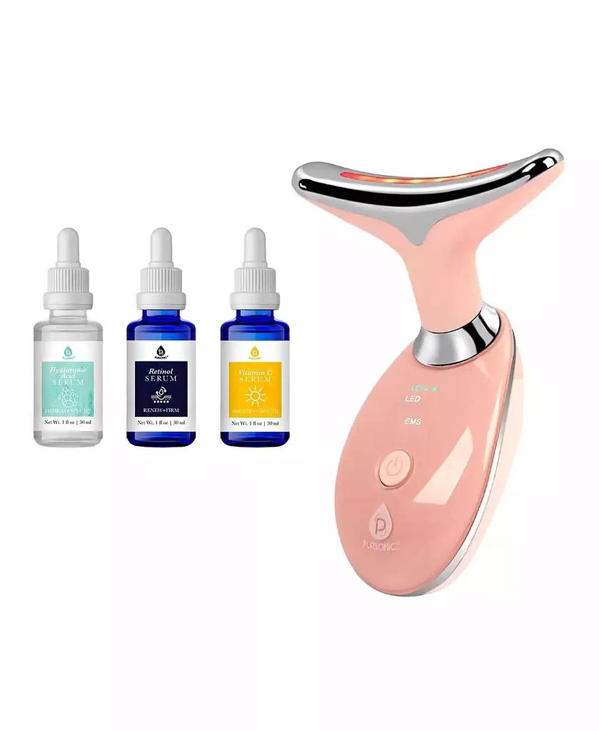 PURSONIC 7-in-1 LED Beauty Device & Anti-Aging Serum Set Bundle