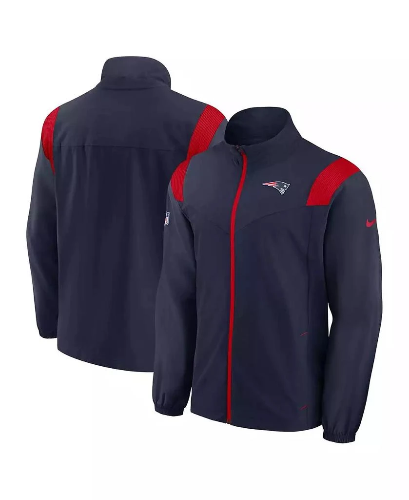 NIKE Men's Navy New England Patriots Sideline Woven Logo Full-Zip Jacket 1