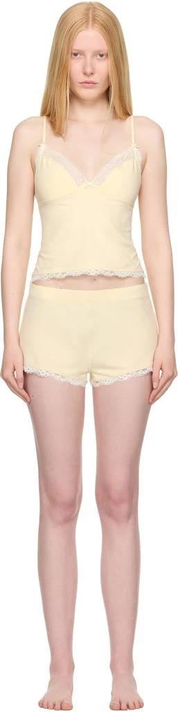 SKIMS Yellow Cotton Jersey Lace Cami & Short Set 1