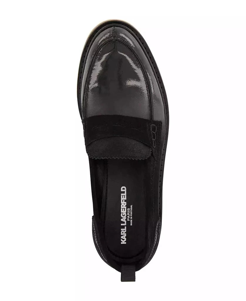 Karl Lagerfeld Paris Men's White Label Suede Penny Loafers 7